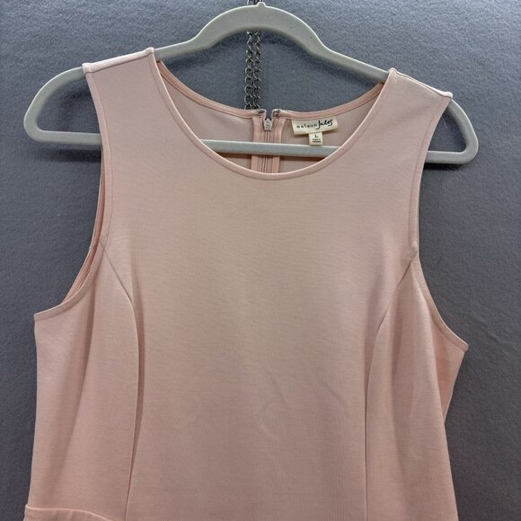 Maison Jules Pink Sleeveless Fit & Flare With‎ Pleated Bottom Lining SZ Large - Picture 2 of 10